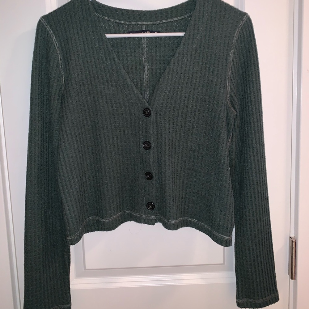Square Knit Cardigan Top